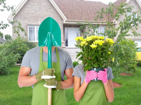 Reusable gardening materials bundled for charity pickup